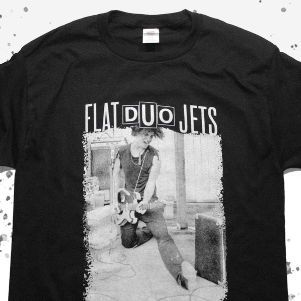 FLAT DUO JETS Dexter Romweber Silvertone Guitar Psychobilly Rockabilly Custom Hand Silk Screen Print Punk Blues Rock Goth Band Shirt