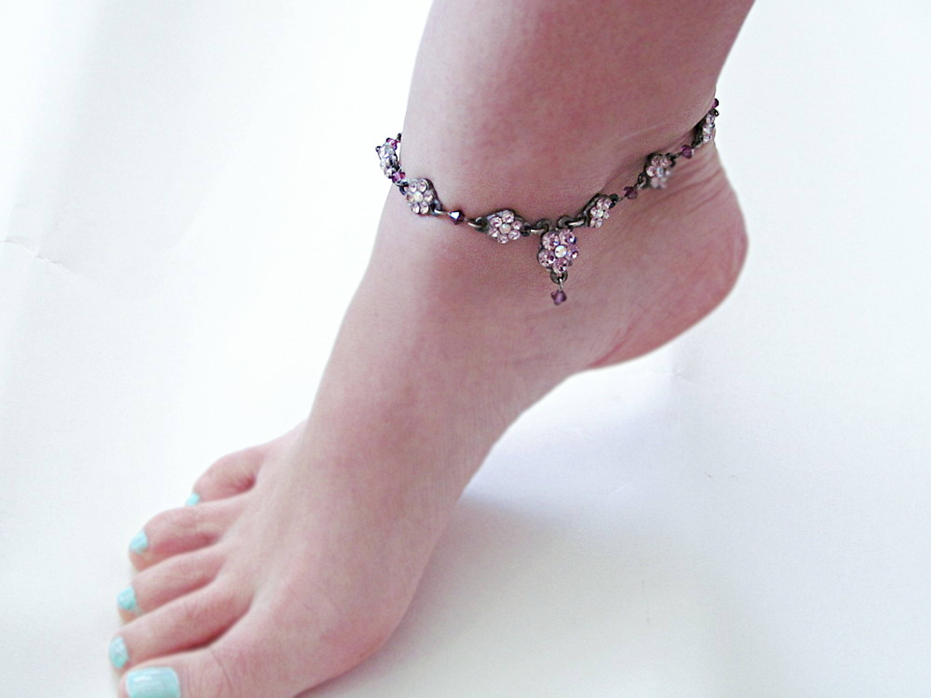 Sexy Anklet Crystal Foot Jewelry Girlfriend Gift Anklet Etsy