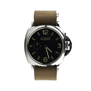 Bracelet-montre militaire en cuir marron, double anneau de fermeture avec tailles personnalisées 18 mm, 20 mm, 22 mm, 23 mm, 24 mm, etc. image 3