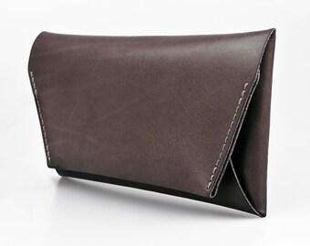 Brown Slim Wallet for Women Origami Horizontal Wallet Small Hand Clutch