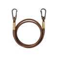 Brown Leather Wallet Chain, Gun Metal Snap Hooks, 24 Inch