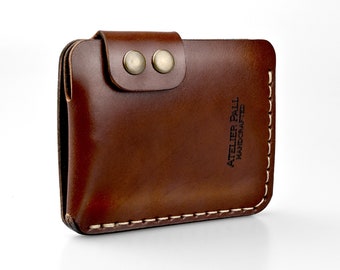 Airtag wallet burgundy leather optional SmartTag pocket front pocket wallet with optional wallet chain