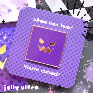 You&#39;re Cursed! Enamel Pin | Screen Printed Halloween Ghost Demon Pin