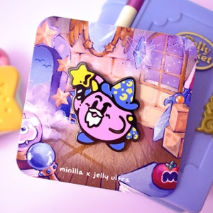 Wizard Poyo Enamel Pin [Minilla x Jelly Ultra] Gamer Gifts Cute Magician Halloween Black Nickel Pin