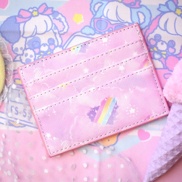 Nuages de barbe à papa | portefeuille de carte PU | Fée Kei Kawaii Pastel Style Accessoire