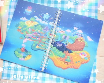 Map of the Paper Kingdom - Re-Usable Sticker Book | Sticker Collection Notebook Stationery Nostalgic