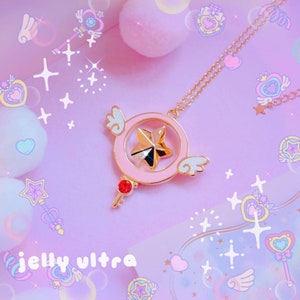 Collar giratorio de estrella mágica // Joyería inspirada en la chica mágica de Mahou Shoujo