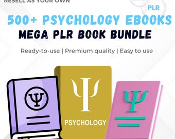 500+ Psychology eBooks Bundle | Mental Health, Self-Help, Therapy & Mindset | Editable PLR Books | MRR Included | Resell Rights, Bestsellers