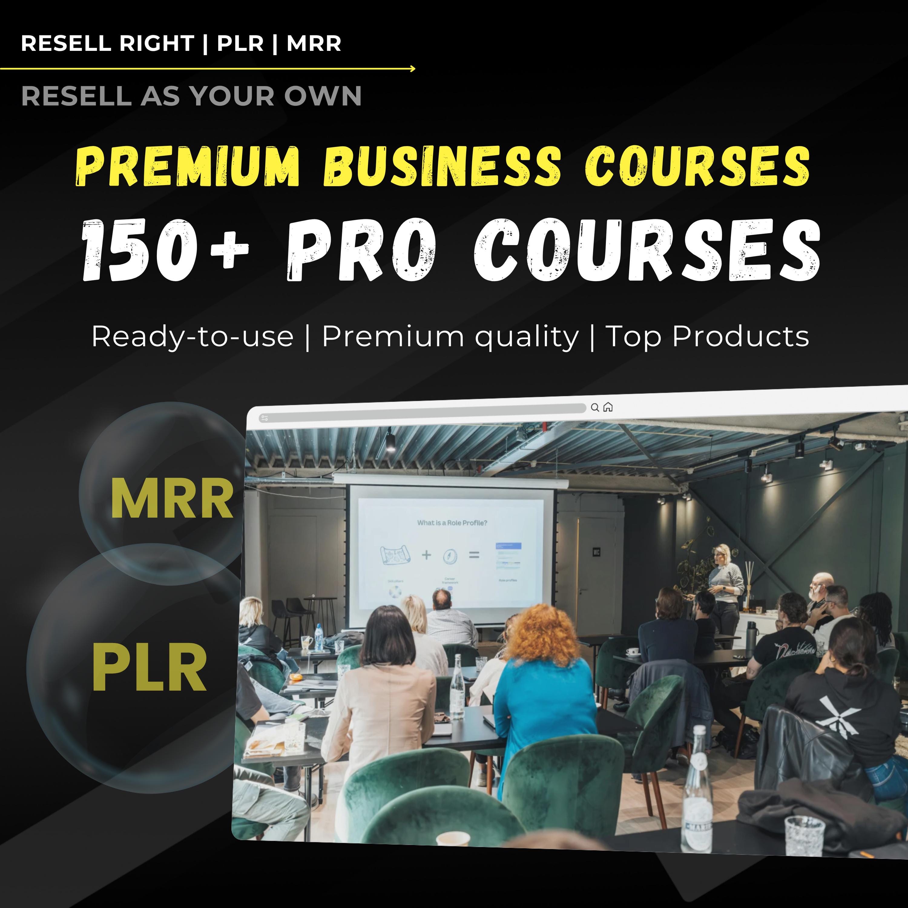 150 Business Courses Bundle | Best Side Hustles, Entrepreneurship & Passive Income | Editable PLR + MRR | Resell Rights Included