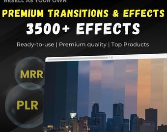 Paquete con más de 3500 efectos y transiciones / Paquete de efectos especiales para edición de video / Premiere, Final Cut, After Effects / PLR + MRR / Kit de herramientas de video definitivo