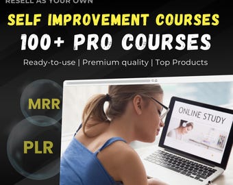 100+ Self-Improvement Courses Bundle | Personal Growth, Productivity, Mindset & Success | Editable PLR + MRR | Resell Rights Included