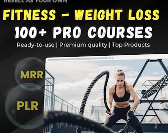100 Fitness Courses Bundle | Home, Gym Workouts, Nutrition, Weight Loss & Wellness Training | Editable PLR + MRR | Resell Rights Included