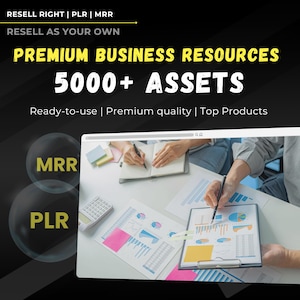 Bundel met 5000+ premium zakelijke bronnen | Contracten, gidsen, marketingmateriaal, spreadsheets en meer | Bewerkbare PLR + MRR | Doorverkooprechten