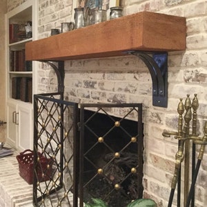 Saranac Steel Mantel Corbels | Wrought Iron Bracket | Heavy Duty Industrial Shelf Brackets | Rustic Counter-top Corbels | One Corbel