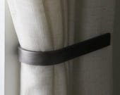 Hand-Forged Iron Curtain Tie Back – Rustic & Modern Drapery Holdbacks – Easy Install Window Hardware with Matching Screws - 1 Tieback