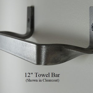 Twisted Bath Towel Bar - Hand Forged Minimalist Steel Towel Holder - Squared-Twist Design