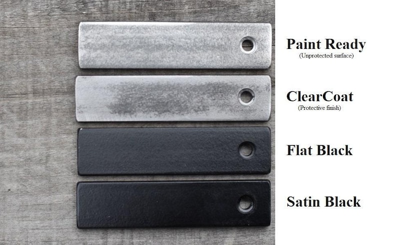 Paint finish selection sample image...Paint-ready (unprotected surface), Clearcoat (protected surface), Flat black and Satin black. Refer to description for more details.