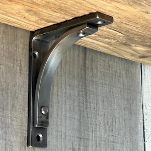 Station Shelf Bracket - 4&quot; - Rustic Iron Mantel Corbel - Metal Shelf brackets - 1&quot; wide - One Bracket - By Adirondack Blacksmith