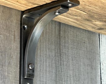Station Shelf Bracket - 4" - Rustic Iron Mantel Corbel - Metal Shelf brackets - 1" wide - One Bracket - By Adirondack Blacksmith