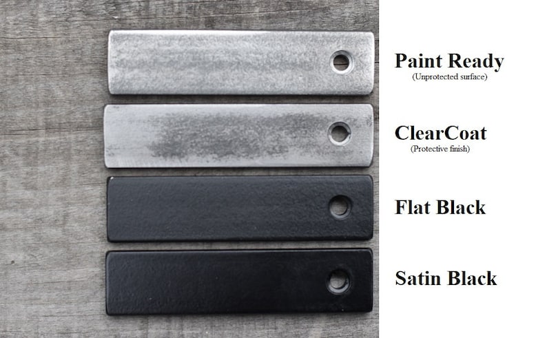 Paint finish selection sample image...Paint-ready (unprotected surface), Clearcoat (protected surface), Flat black and Satin black. Refer to description for more details.