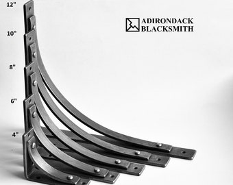 Extra-wide Shelf Brackets - The Station "Extra" by Adirondack Blacksmith - Iron mantel Corbel - Metal Shelf bracket -