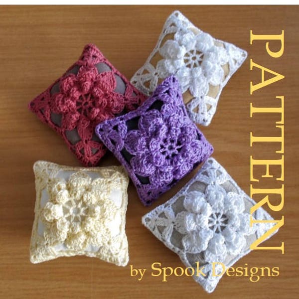 LINEN PINCUSHION - Crochet Motif Pattern