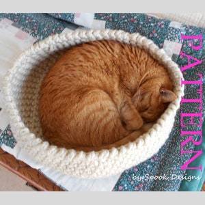 CAT BED Easy Crochet Cat Bed / Small Pet Bed Downloadable Pdf Pattern image 1