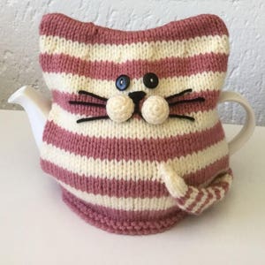 PURRFECT PUDDY Striped Cat Tea Cosy Downloadable Pattern PDF image 2