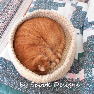 CAT BED Easy Crochet Cat Bed / Small Pet Bed Downloadable Pdf Pattern image 5