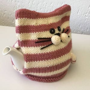 PURRFECT PUDDY Striped Cat Tea Cosy Downloadable Pattern PDF image 4