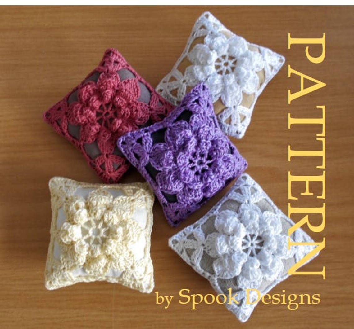 LINEN PINCUSHION Crochet Motif Pattern Etsy