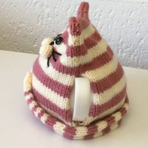 PURRFECT PUDDY Striped Cat Tea Cosy Downloadable Pattern PDF image 3