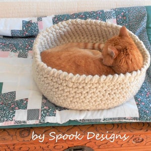 CAT BED Easy Crochet Cat Bed / Small Pet Bed Downloadable Pdf Pattern image 6