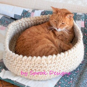 CAT BED Easy Crochet Cat Bed / Small Pet Bed Downloadable Pdf Pattern image 4