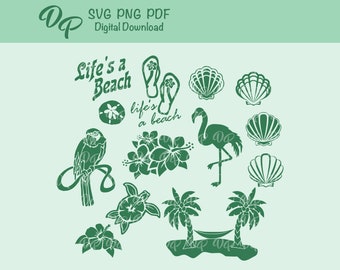 Life’s a Beach Bundle SVG | DP201 | Beach | SVG | PNG | Digital Download