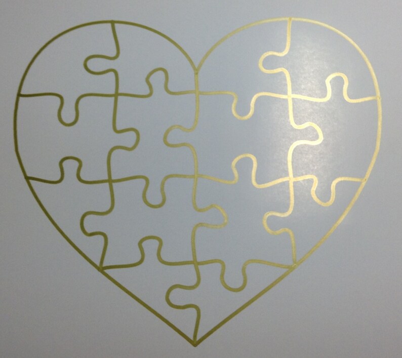 Heart Puzzle DRAWING file DP192 fcm svg png DRAWING | Etsy