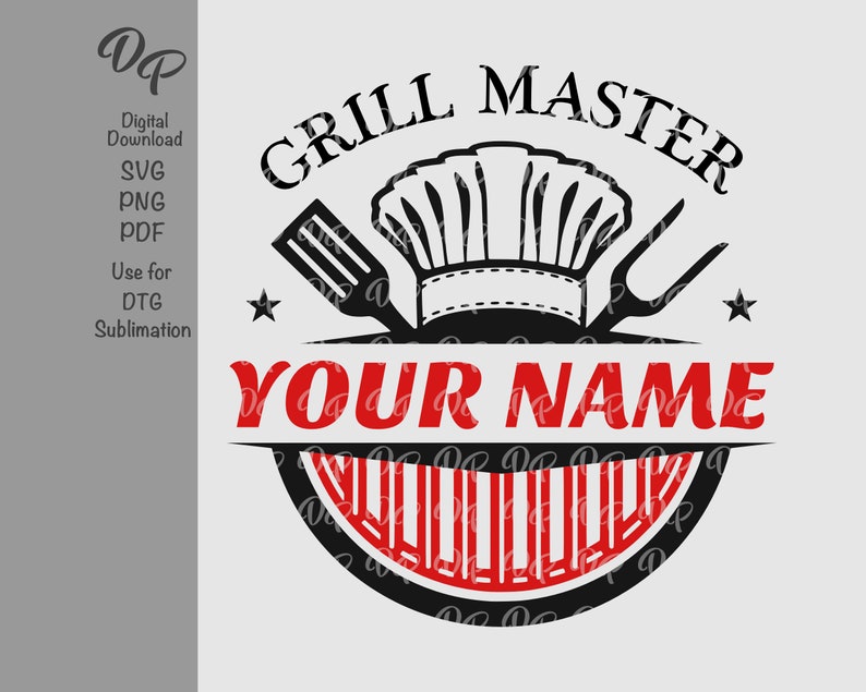 Custom Grill Master SVG DP226 PNG PDF Digital Download image 1