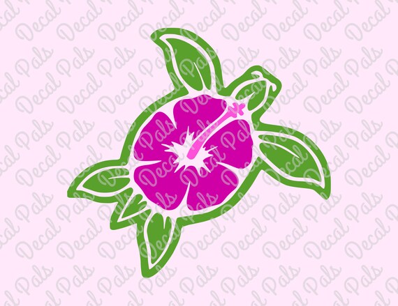 Download Hibiscus Turtle Svg 3 Color Dp330 Beach Svg Png Etsy