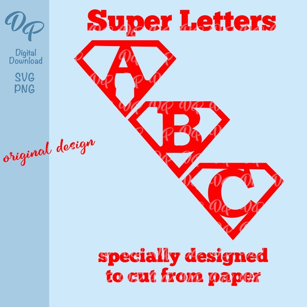 Super Alphabet SVG | DP112 | Paper | PNG | Digital Download