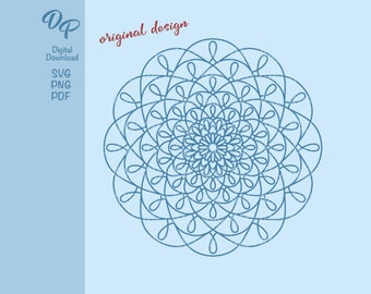 Mandala | DP342 | SVG | PNG | Digital Download | Coloring Book Page |