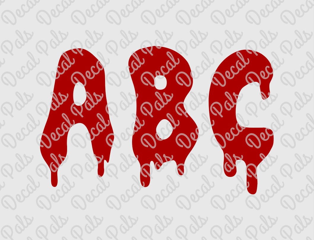 Dripping Letters Alphabet DP134 Halloween cut design | Etsy