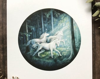 The Journey | 6x6 Unicorn Print | Unicorn fine art print