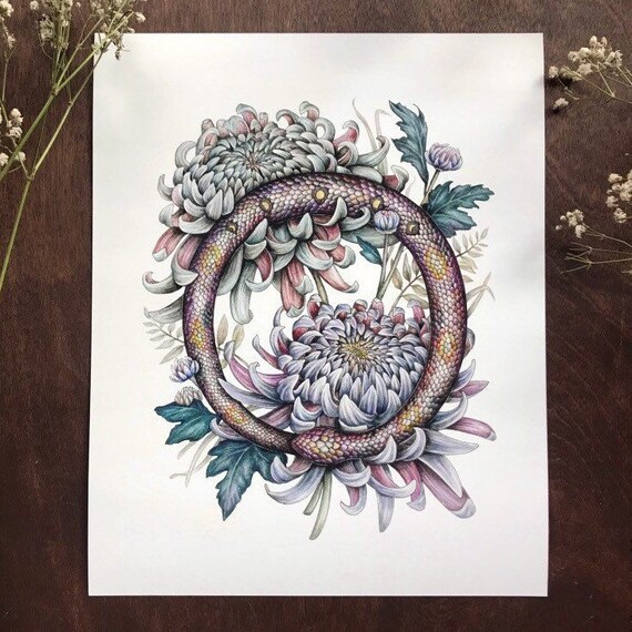 Ouroboros Open Edition | 8 X 10 Fine Art Print | Ancient Symbolism