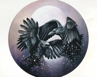 Stardust Ravens | 5x5 Fine Art Print