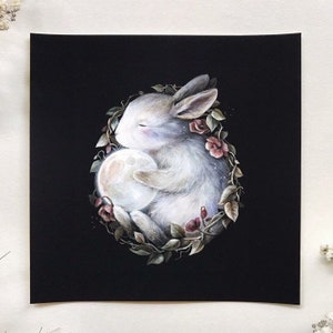 Lunar Rabbit 5x5 Fine Art Print image 1