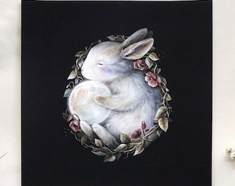 Lunar Rabbit | 5x5 Fine Art Print