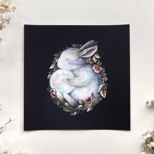 Lunar Rabbit 5x5 Fine Art Print image 4