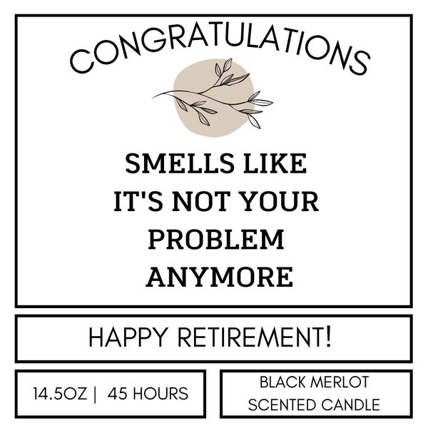 Congratulations - Retirement - Candle Label