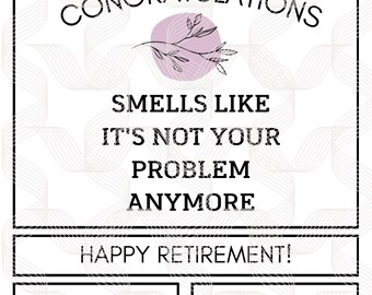 Retirement Candle Label - PNG - Instant Download