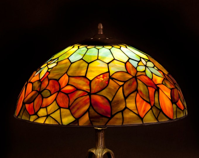 16" Dogwood, Tiffany Lamp, Lamp Shade, Table Lamp, Bedside Lamp, Nightstand Lamp, Home Decor, Office Decor, Stained Glass Art, Light, Lamp